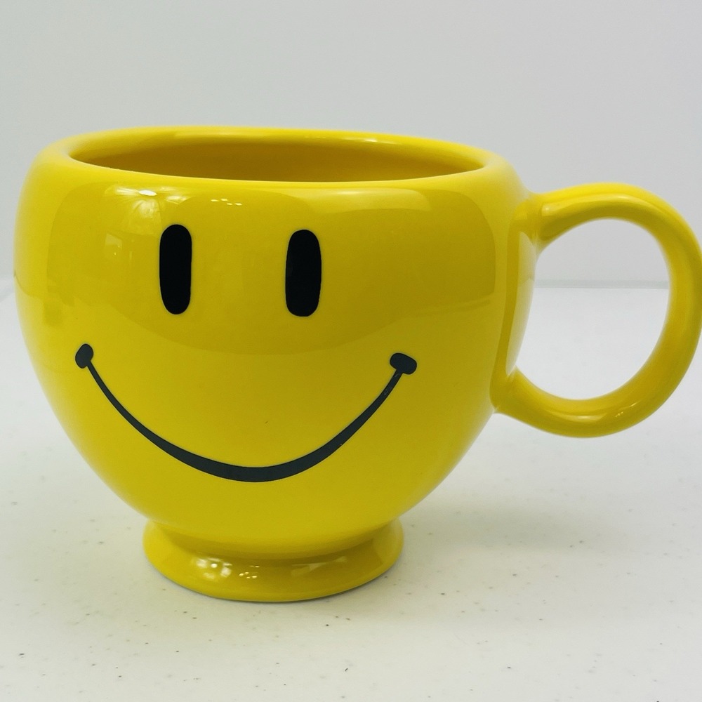 Smiley Face Coffee Cup Mug Oversized Planter Ceramic Teleflora Gift Emoji Vtg